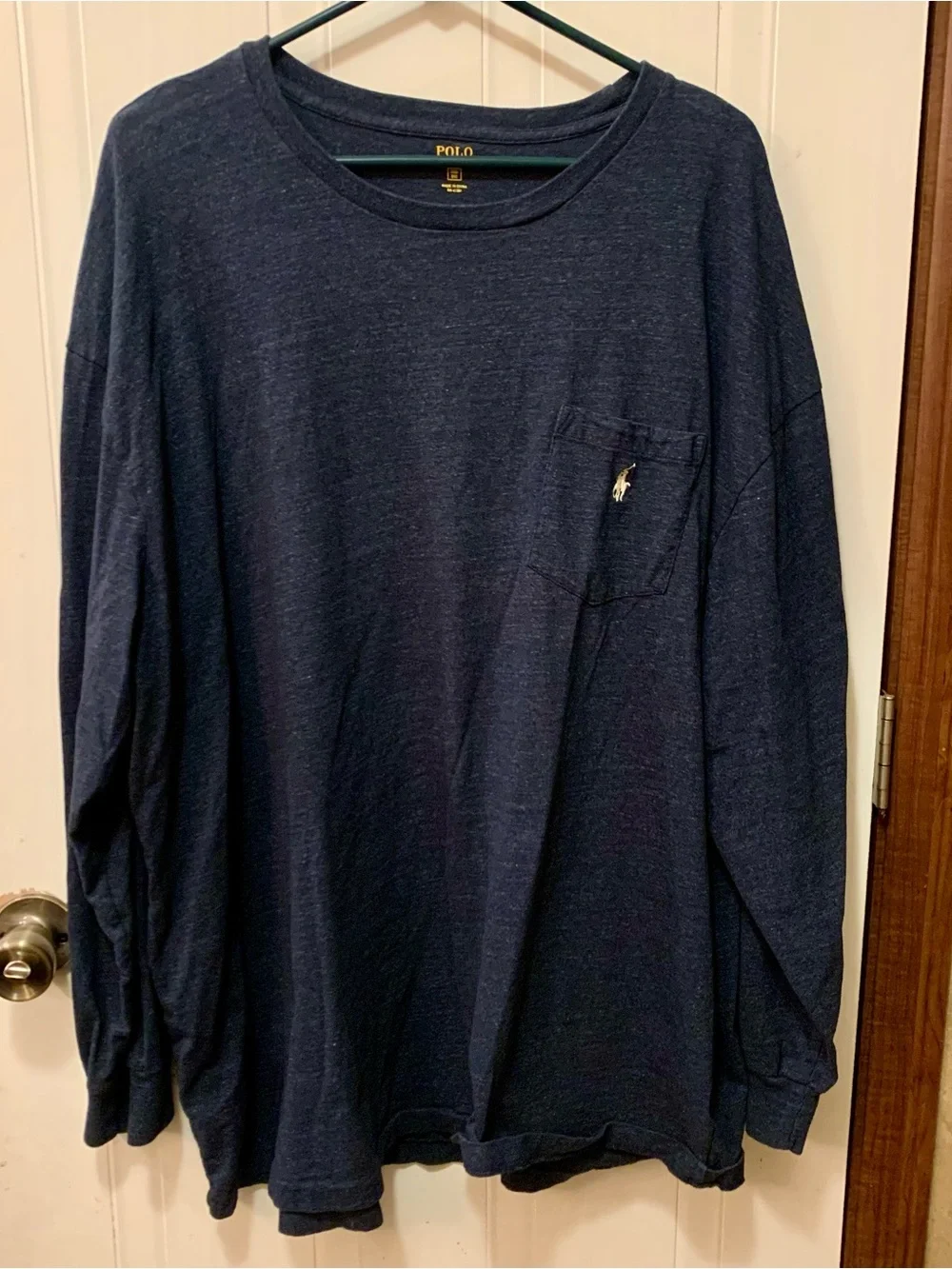 Polo Ralph Lauren Long Sleeve Pocket Tee Navy Blue 3X NWOT